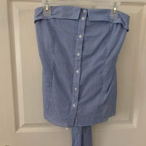 Women’s Button-down, Striped Halter